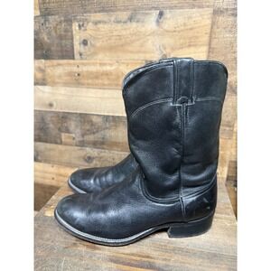 Laredo 29225 Mens Black Leather Western Cowboy Boots Size 9 D Round Toe USA Made